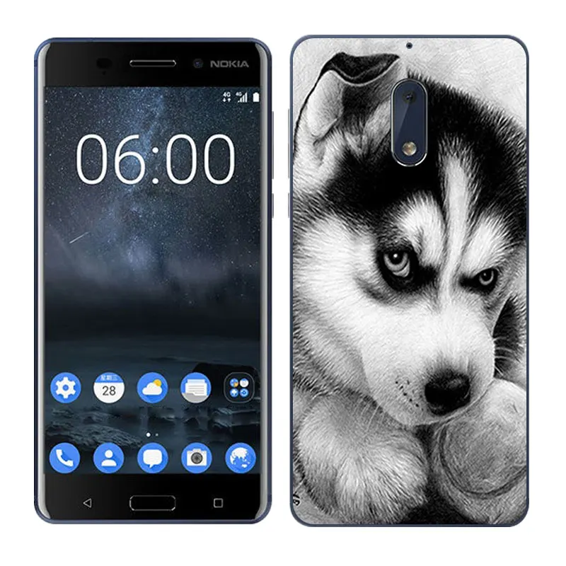 Чехол для Nokia 6 шесть мягких силиконовых чехлов из ТПУ окрашенные бобы Защитные