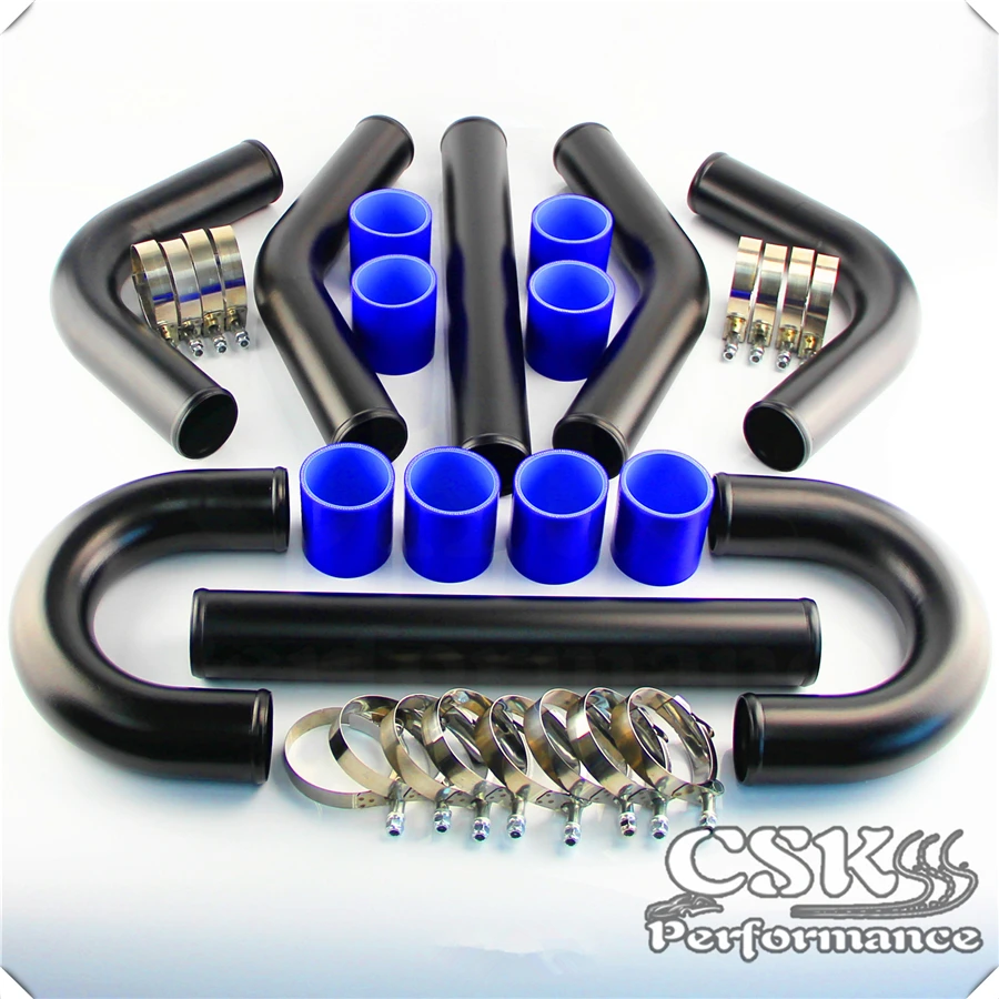 UNIVERSAL 3&quot 76MM TURBO BOOST INTERCOOLER PIPE KIT 8 PCS Aluminum PIPING |