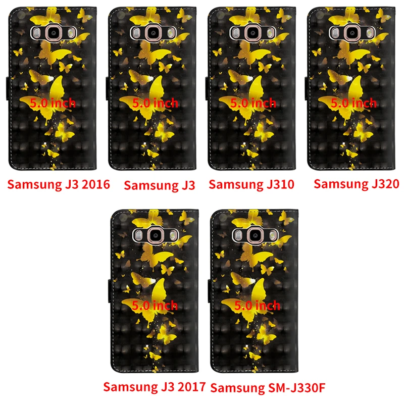 Чехол для телефона с откидной крышкой для samsung Galaxy J3 SM-J330F с подставкой и бумажником из искусственной кожи+ мягкий чехол из ТПУ для samsung J3 J310 J320