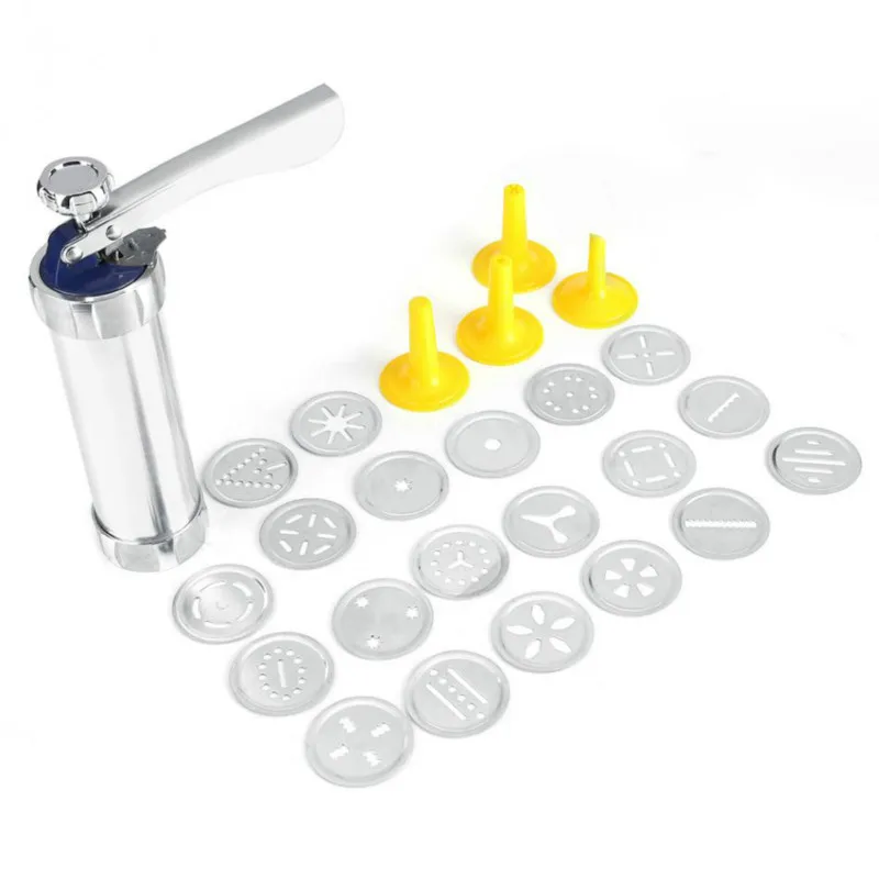 

Baking Tools Cookies Mold Gun Kit Cookie Maker Extruder Pump Press Biscuit Making Machine 20 Molds 4 Nozzles Cake Decorating