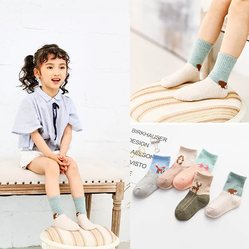 Детские носки 5 пар/компл. детская весенняя одежда с героями мультфильмов для