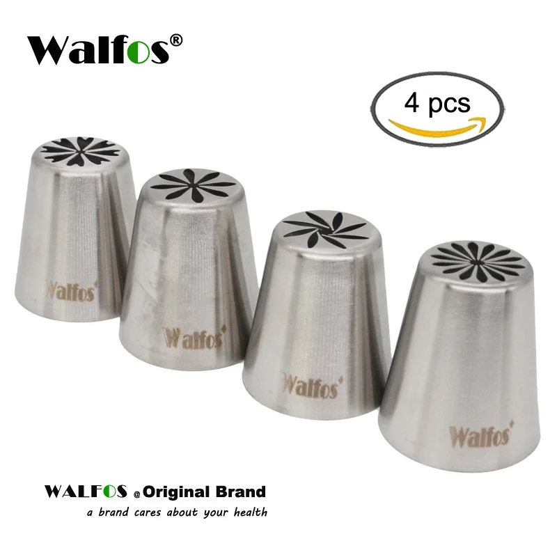 WALFOS 4 pieces WALFOS 4 шт./лот, металлические резаки из нержавеющей стали, профессиональные декораторы для торта, русская выпечка, насадки, насадки для выпечки на кухне - Цвет: WALFOS 4 pieces
