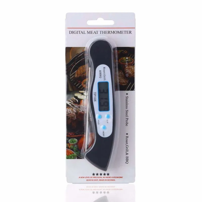 

2018 Foldable Electronic Digital Thermometer Instruments Hydrometer BBQ Meat Food Probe household Thermometers Food Temperature