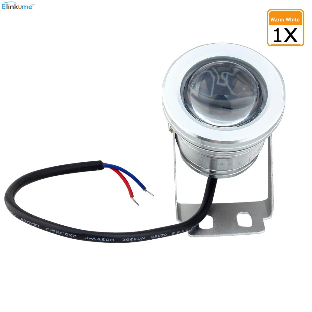 Elinkume Светодиодный прожектор 10 Вт rgb AC/DC12V IP67 водонепроницаемый для аквариума