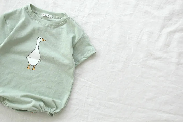 Летний комбинезон с короткими рукавами костюм для ползания футболка рисунком из