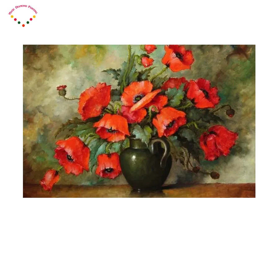 Diy Алмазов Картина Вышивки Крестом цветы животных Площади кристалла Алмаза