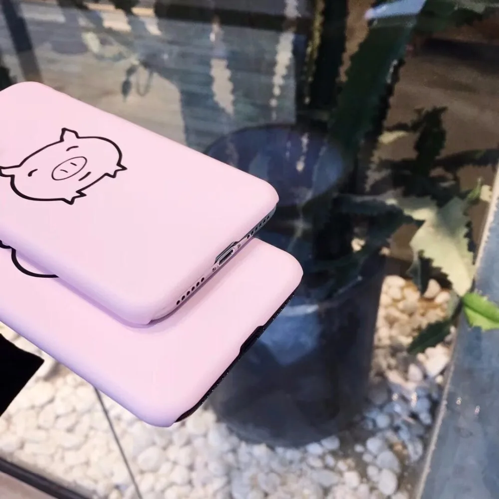 Супер модные милый розовый поросенок Узор Жесткий Пластик Чехол для iphone6 6 S 7 s 8 P x |