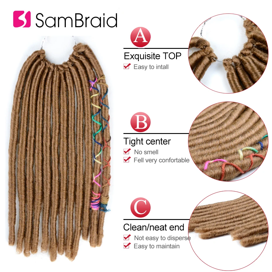 SAMBRAID прямо искусственные локоны в стиле Crochet волосы 14 дюймов 12 шт./пакет крючком