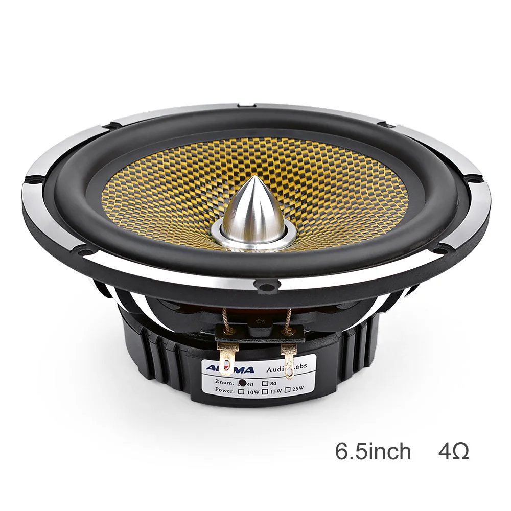 4 Ohm AIYIMA 6,5 дюймов Автомобильный Аудио СЧ бас динамик высокой мощности 4 8 Ом 60 Вт 25 ядро пуля алюминиевый умывальник музыкальный НЧ динамик громкий динамик - Цвет: 4 Ohm