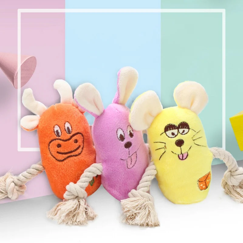 

Pet Lovely Durable Plush Toys Dogs Chew Toys for Cleaning Teeth Solving Boredom