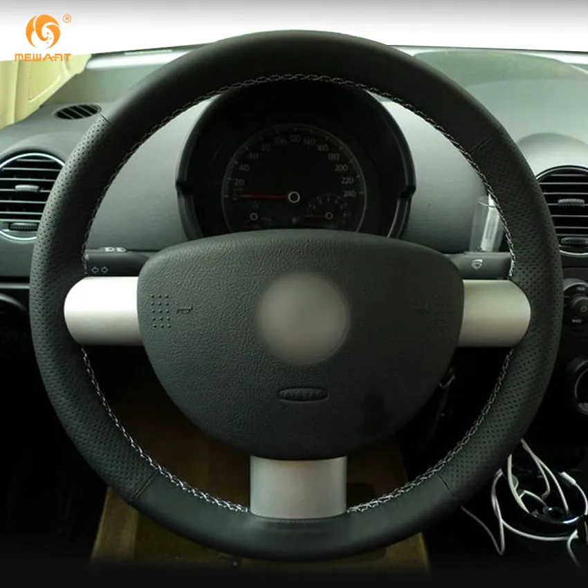 Чехол на руль MEWANT для 2004 2005 2006 2007 2008 2009 2010 VVolkswagen VW Beetle черная искусственная кожа