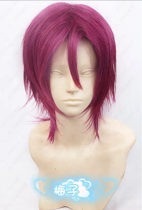 453 Бесплатно! рин Мацуока Короткими Темными шелковицы Косплей Парик @ Новая мода