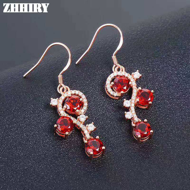 Женские серьги из натурального граната с натуральным камнем стерлингового