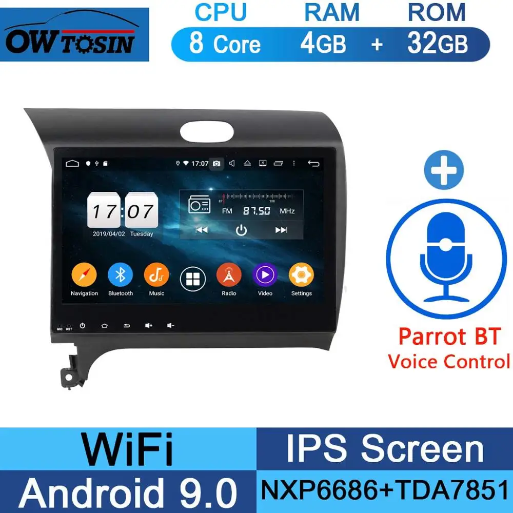 10," ips 8 ядерный 4G+ 64G Android 9,0 автомобильный мультимедийный плеер для Kia K3 Forte Cerato 3 2013 gps Радио Parrot BT - Цвет: 32G Parrot BT
