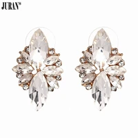 juran new brand full crystal stud earrings charm statement unique freshness brincos earrings women wedding fashion jewelry