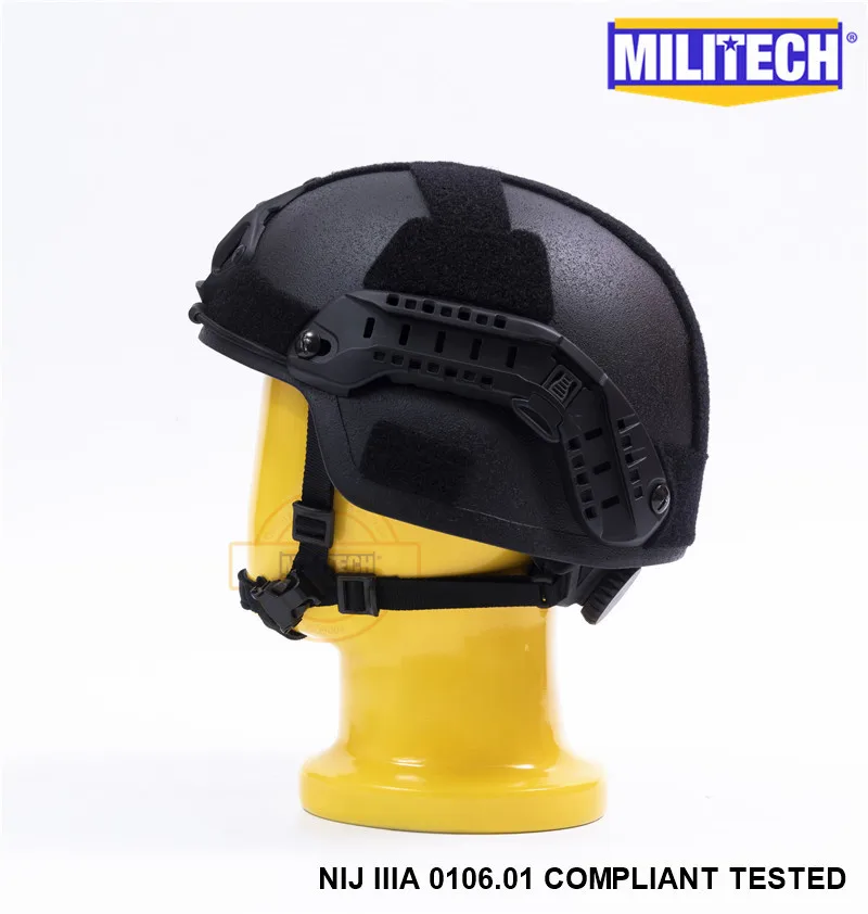 MILITECH Black BK MICH NIJ Level IIIA 3A Tactical Twaron Bulletproof Helmet ACH ARC OCC Dial Liner Aramid Ballistic Helmet SEAL