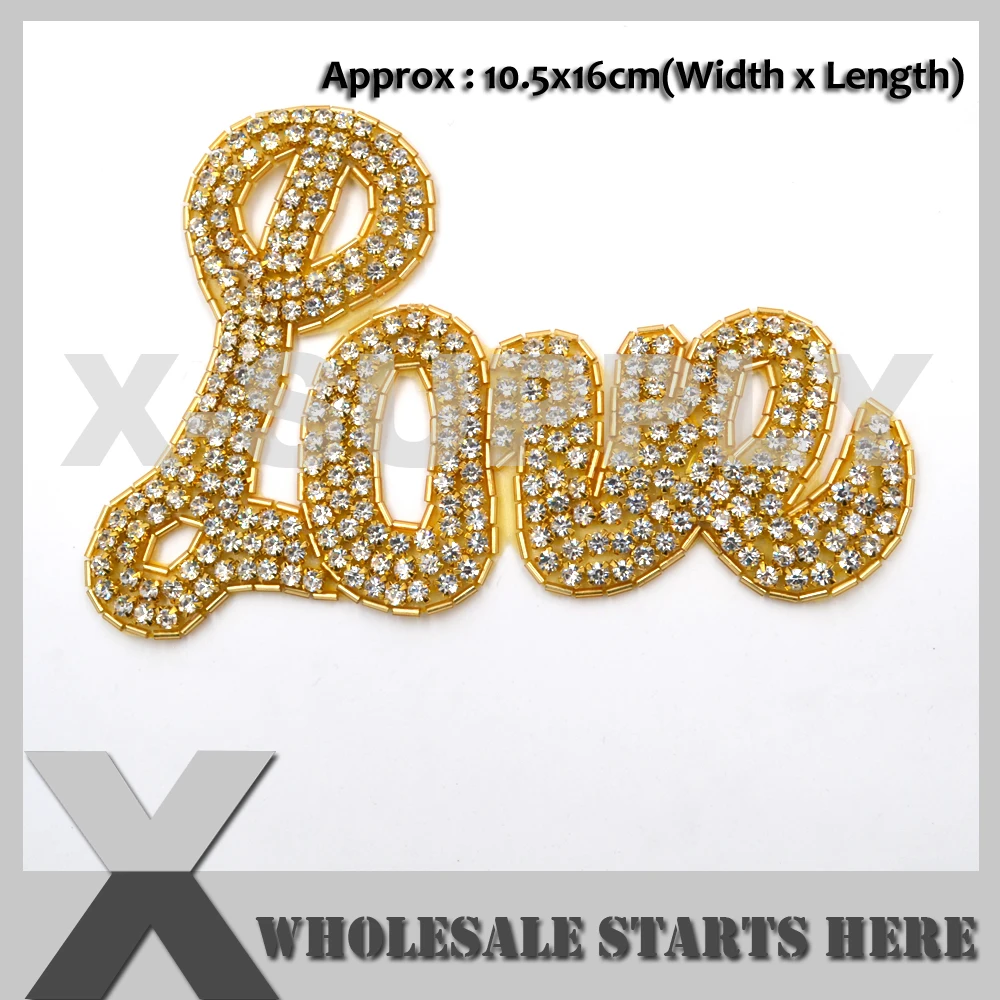 

Наклейка с надписью «Iron On LOVE» для свадебного платья, детское украшение для волос оптом