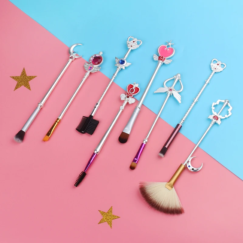 8 шт. набор кистей для макияжа в стиле аниме Sailor Moon подводка глаз тени век из