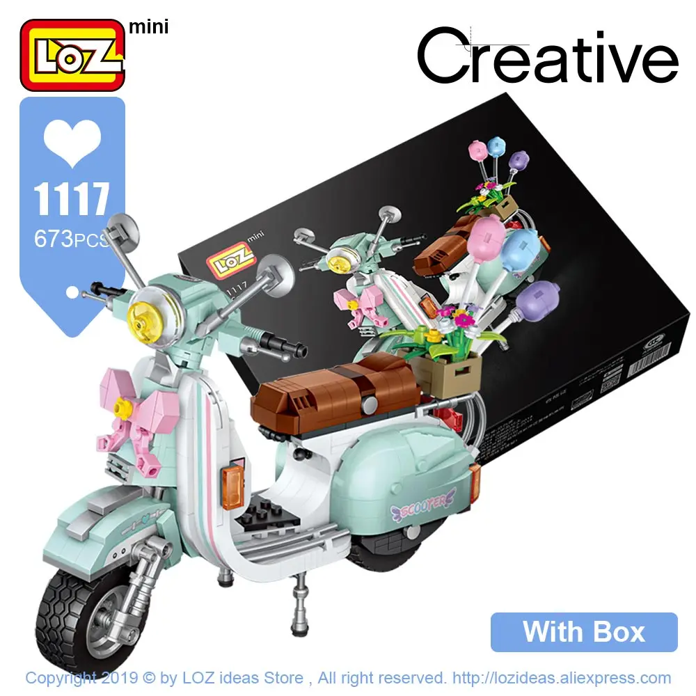 1117 With Box LOZ Technic Мини Строительные блоки хот-дог тележка автомобиль Assemable детские развивающие игрушки для детей Creator мороженое грузовик - Цвет: 1117 With Box