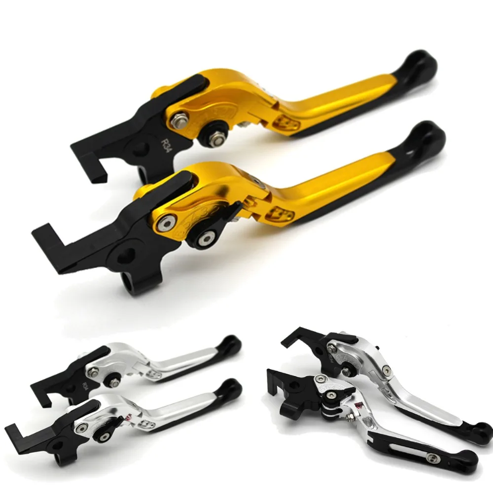 

with logo Motorcycle Frame Ornamental Foldable Brake Handle Extendable Clutch Lever For KAWASAKI NINJA 330R Z300 250R