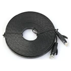 Сетевой кабель RJ45 LAN патч свинец плоский Cat6 Ethernet модем маршрутизатор черный, 3 м