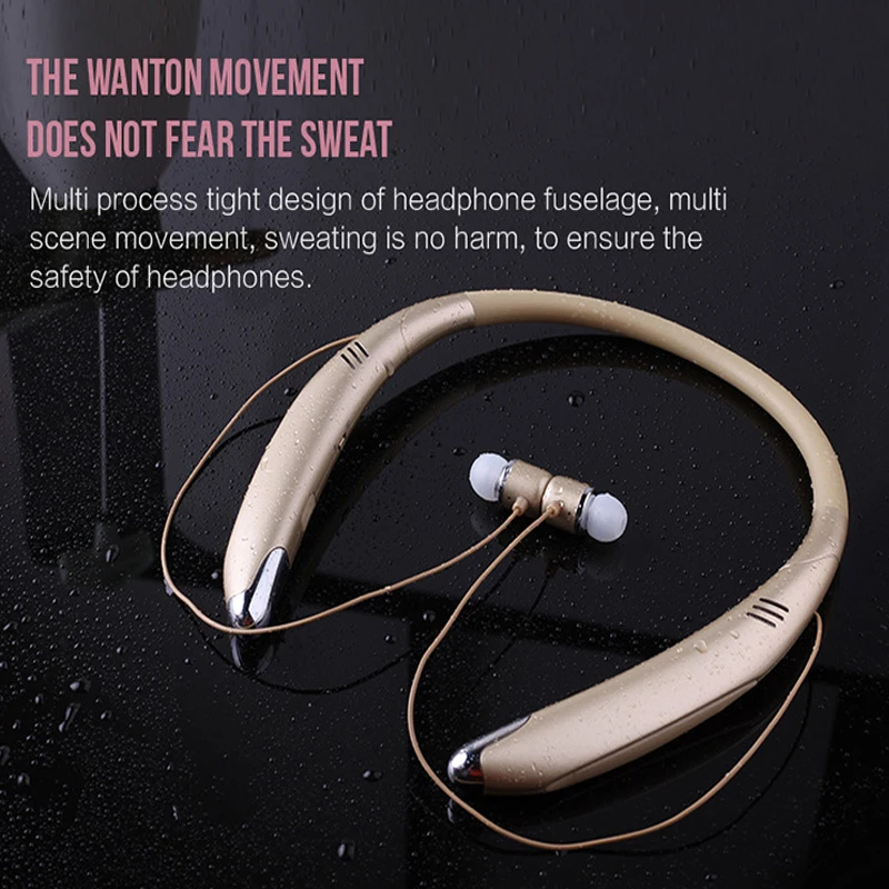 HLTON Bluetooth наушники беспроводные легкие шейные спортивные магнитные Встроенный