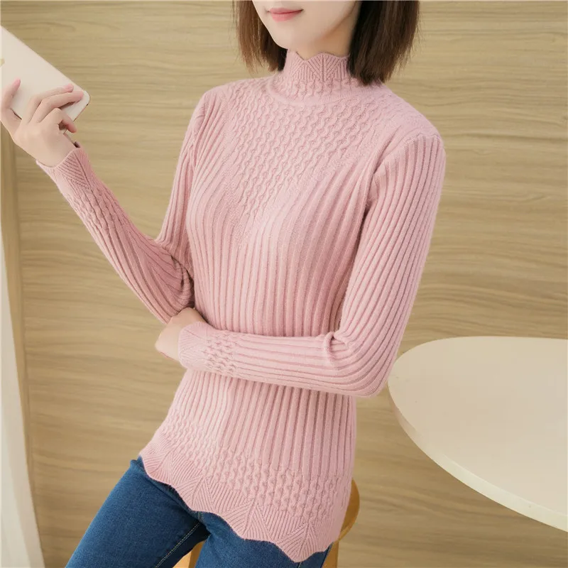 

33 qiu dong A turtle neck twist Render unlined upper garment F1862 han edition cultivate morality knitting sweater