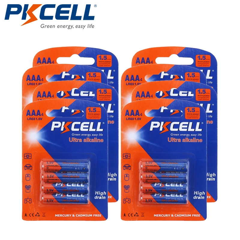 32 шт. PKCELL LR03 элементов питания типа AAA-1 5 V щелочной сухой батарейки ААА akumulator lr03 E92