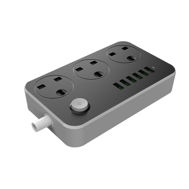 Разъем питания с 3-сторонней розеткой 6 usb-портов Защита от перенапряжения плата 2