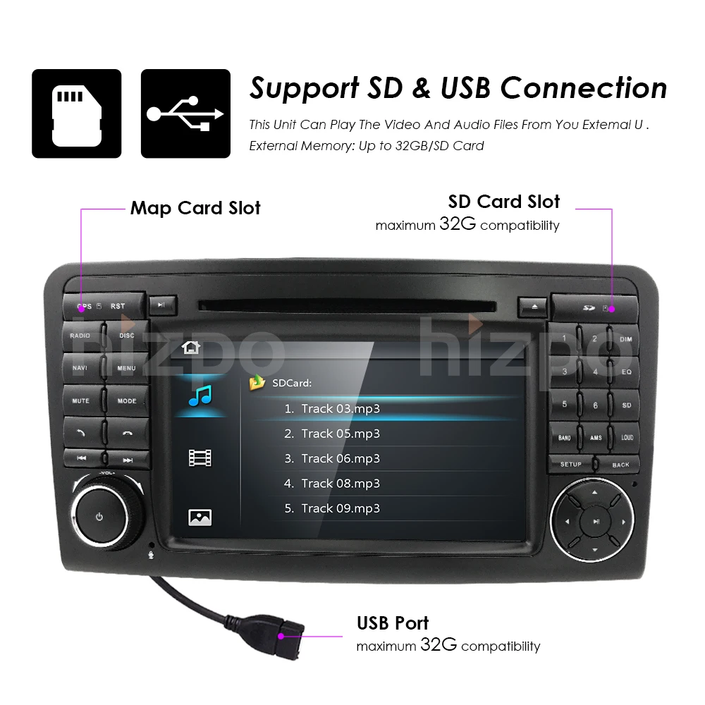 Автомобильный DVD радио gps для Mercedes Benz GL ML CLASS W164 X164 ML300 350 450 GL320 USB стальное колесо управление DVR камера карта