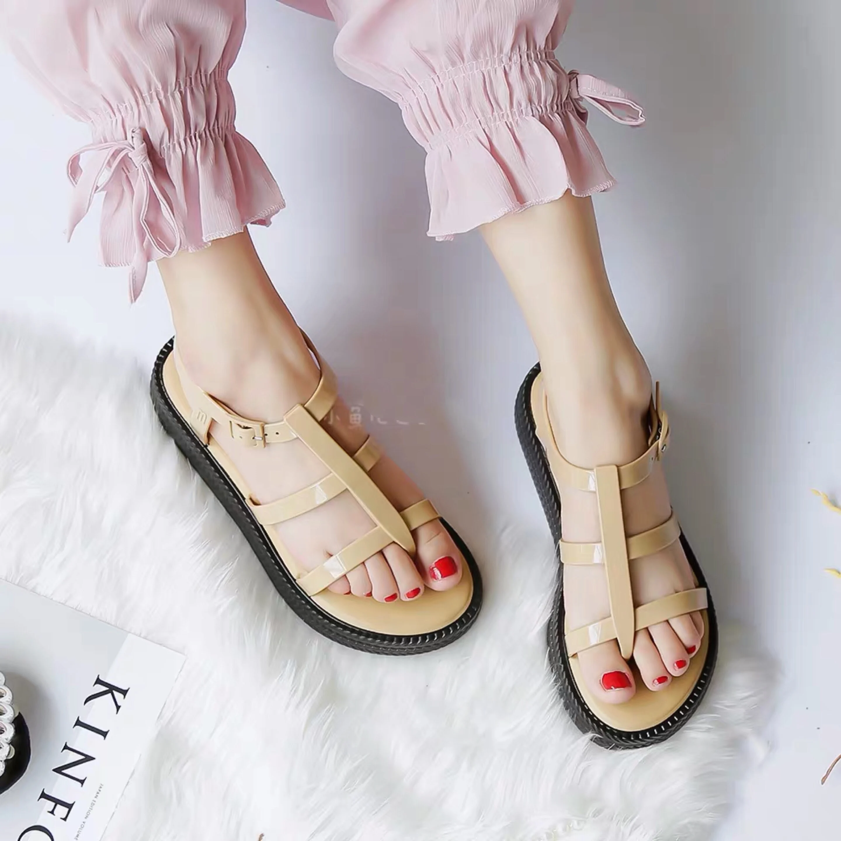 Женские римские сандалии Melissa на платформе желейные туфли Модные Взрослые