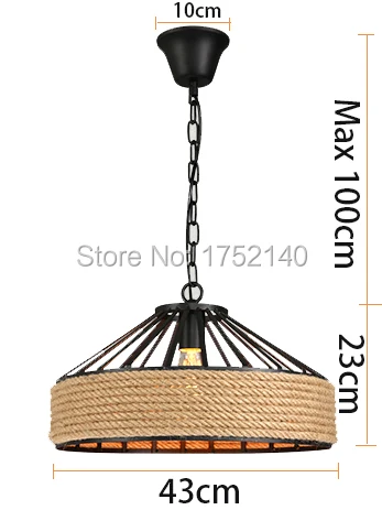 Подвесные светильники в сельском стиле из пеньковой веревки. Ручной стержень для