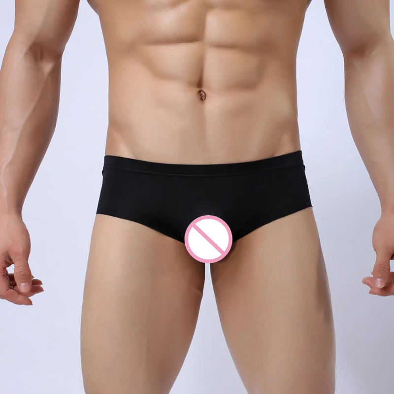 

U Convex Pouch Ice Silk Shiny Transparent Boxer Seamless Smooth Breathable Underwear Gay Wear Low Rise G-string F7