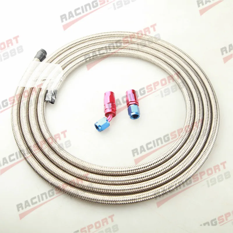 

Stainless Steel Braided AN-12 Fuel Gas Line Hose 3M + Swivel Hose End Fitting