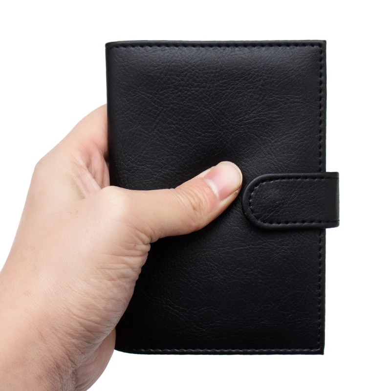 Russian black Buckle solid color casual passport cover Built in RFID Blocking Protect personal information | Багаж и сумки
