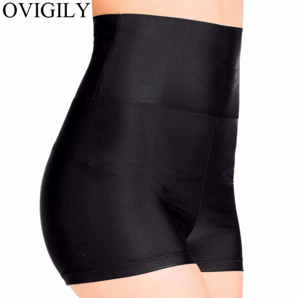Black OVIGILY, женские обтягивающие шорты, высокая талия, спандекс, джазовые, балетные, танцевальные шорты для девушек, лайкра, черные, эластичные шорты для сцены - Цвет: Black