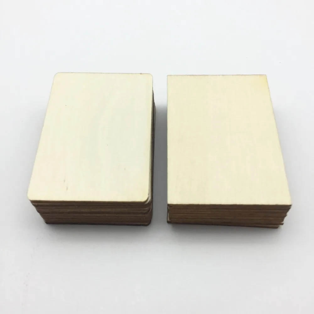 30pcs 70x49mm Blank Plywood Wood Business Card Wooden Name Card Unfinished Wood Plaque Rectangles Shapes Sign DIY Decor Crafts