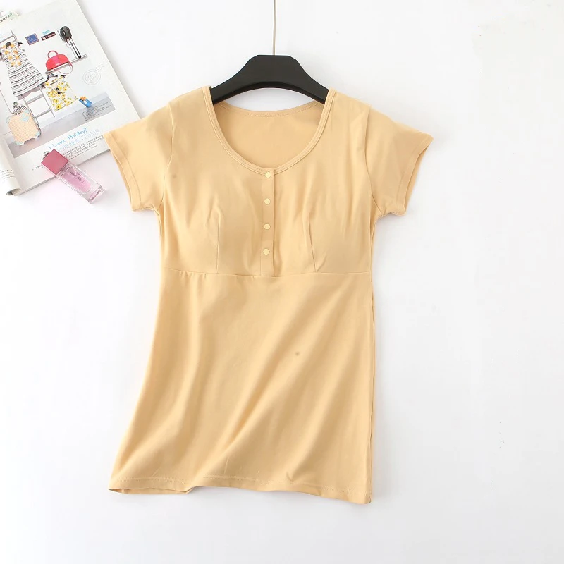 2018 Модные топы для беременных летняя одежда с короткими рукавами кормления