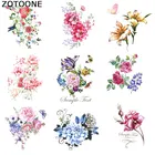 Красивые Мультяшные наклейки ZOTOONE одежда с цветами сделай сам для глажки, стираемые нашивки для футболок, термотрансферные нашивки