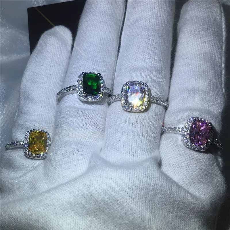 4 вида цветов Infinity ring в форме подушки с 5A циркониевые Cz цвета: золотистый