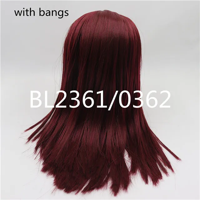 blyth doll icy RBL scalp and dome oily hair long straight hair red brown hair for DIY custom doll - Цвет: oily hair