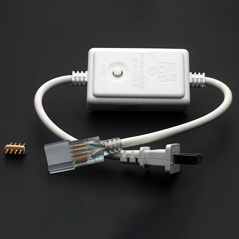 

10pcs Led5050 RGB controller four wire plug colorful lamp red green blue static running power adapter switch LED Lamp