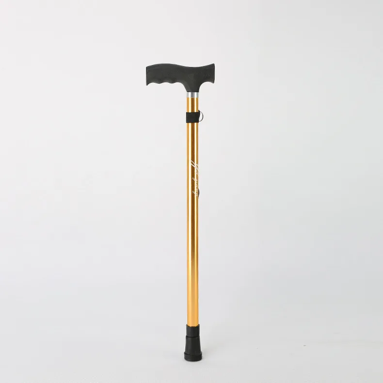 Factory direct adjustable height aluminum climbing cane single crutches retractable aluminum alloy anti-skid walking stick