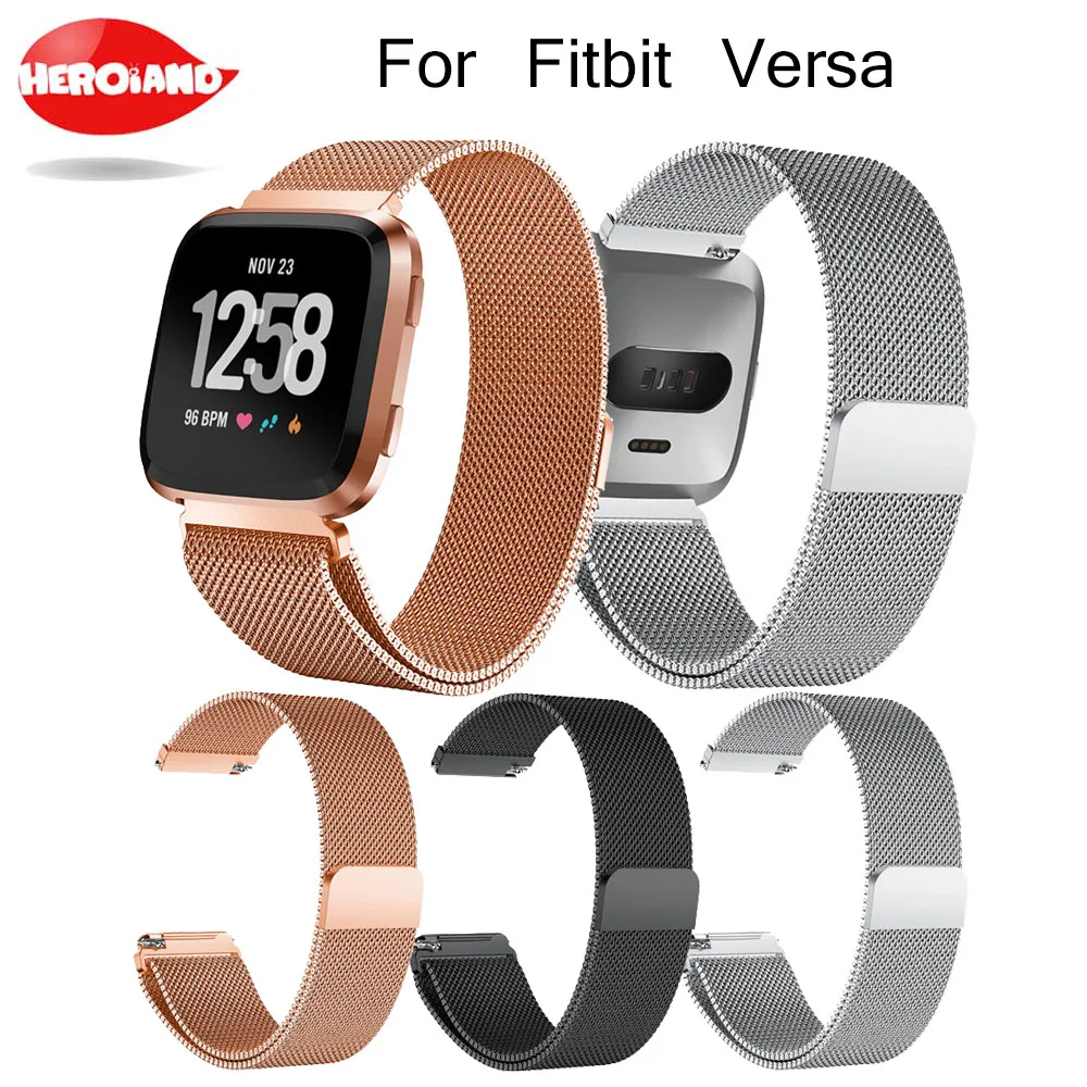 Миланская Магнитная Петля из нержавеющей стали ремешок для Fitbit Versa золотые часы 5 6 7 дюймов Прямая поставка
