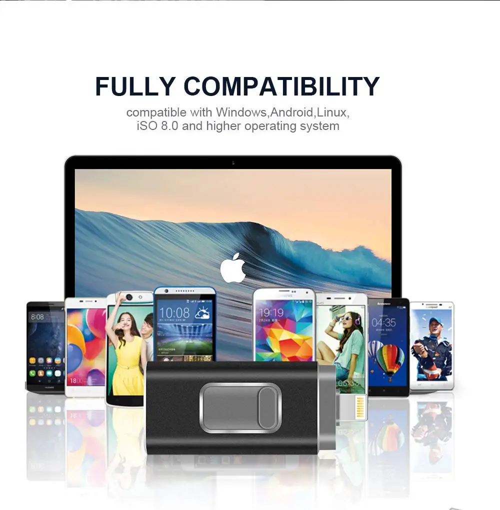 USB флэш-накопители совместимые с iPhone/iOS 3-в-1 флэш-накопитель Lightning OTG 3 0 | Компьютеры