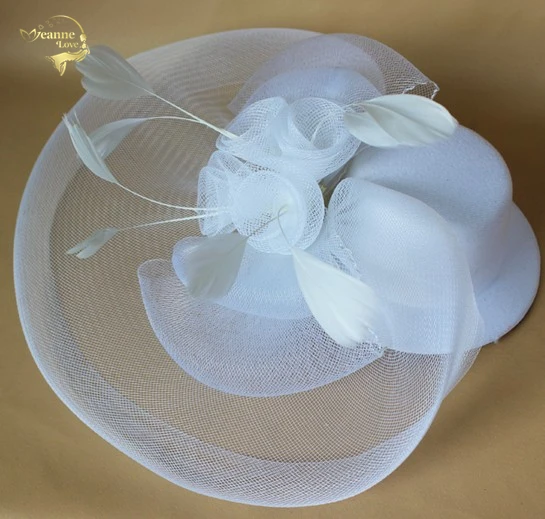 Женская винтажная шляпка в сеточку черная или белая для невесты свадебный