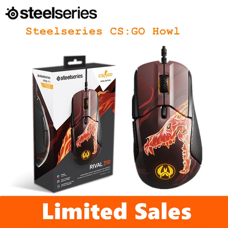 Бесплатная доставка SteelSeries Rival 310 RGB FPS USB оптическая игровая проводная мышь с 12000