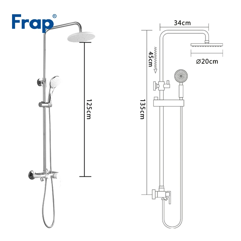 Frap белый смеситель для душа насадка с дождевой насадкой ручной опрыскиватель