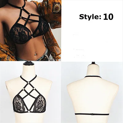 Style 10 Сексуальное женское нижнее белье, черный кружевной бюстгальтер на бретельках, бандажный Топ пуш-ап размера плюс, бюстье - Цвет: Style 10