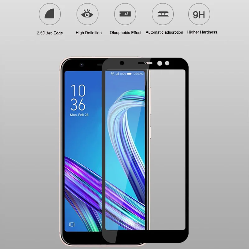 Стекло ZB555KL с полным покрытием для ASUA Zenfone Max M1 закаленное стекло защита экрана Для